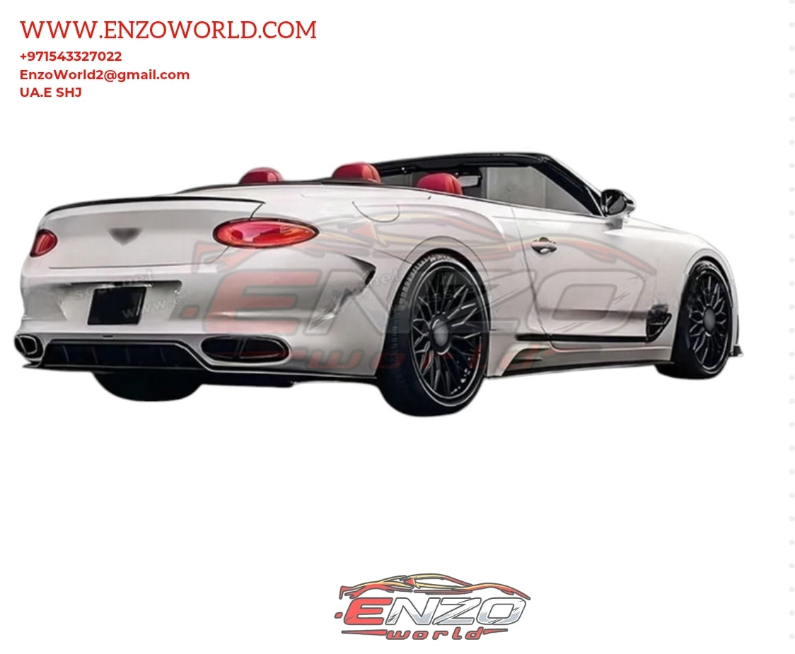 Bentley Continental GT Body Kit 2020-2024 Upgrade To Mansory Style Dry Carbon Fiber Front Bumper, Side Skirts, Fender and Rear Spoiler