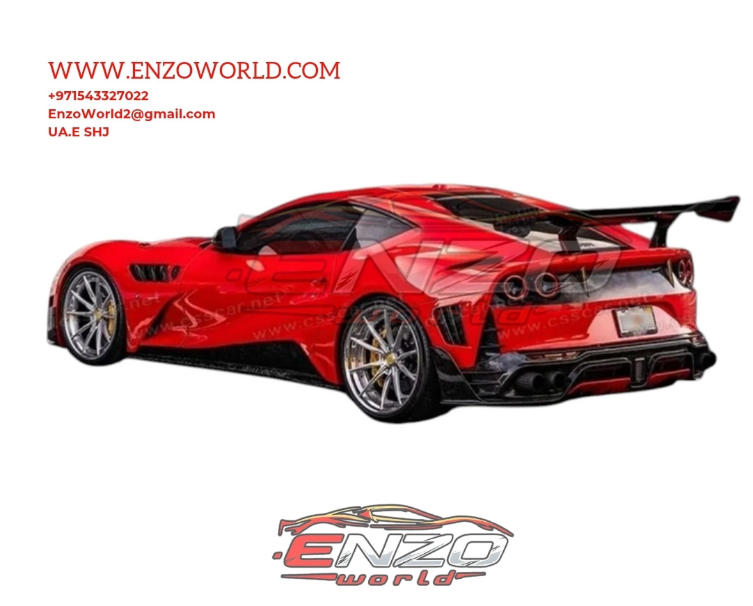 Forged Carbon Fiber Mansory Style Body Kit for Ferrari 812 Front Bumper, Side Skirts, Fender Rear and Spoiler