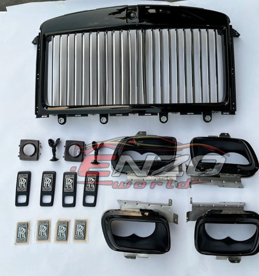 Rolls-Royce Cullinan Front Face Black Grill Grille Steel Celebration Goddess BB Front Bumper kit