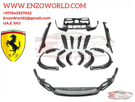 OEM Style Full Dry Carbon Fiber Glossy Black Aerokits for Ferrari Purosangue