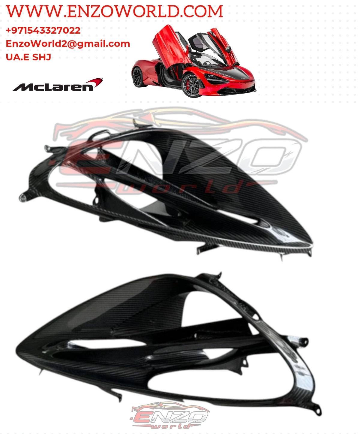 MCLAREN CARBON Fiber HEADLIGHT BEZEL PAIR SET