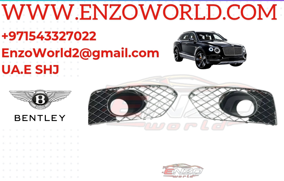 Bentley Bentayga 2017-2019 Chrome Bumper Grille Front Left Right Set