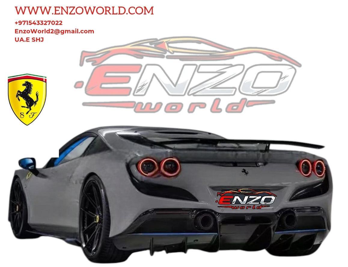 Ferrari F8 Upgraded with N-style Dry Carbon Fiber Kit Front Bumper, Rear bumper , Front Lip and Side Skirts