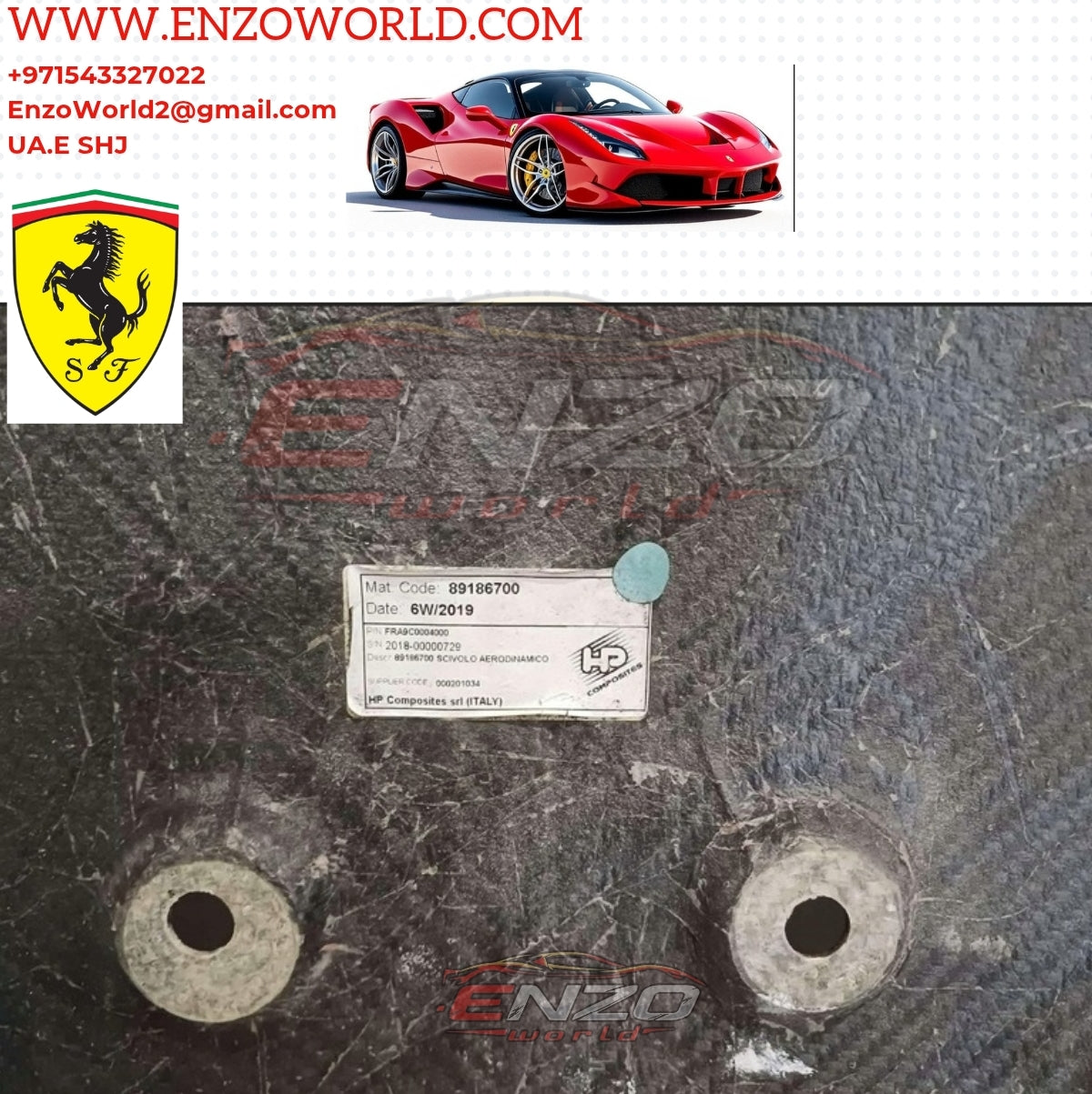 Ferrari 488GTB Rear Diffuser OE : 89186700