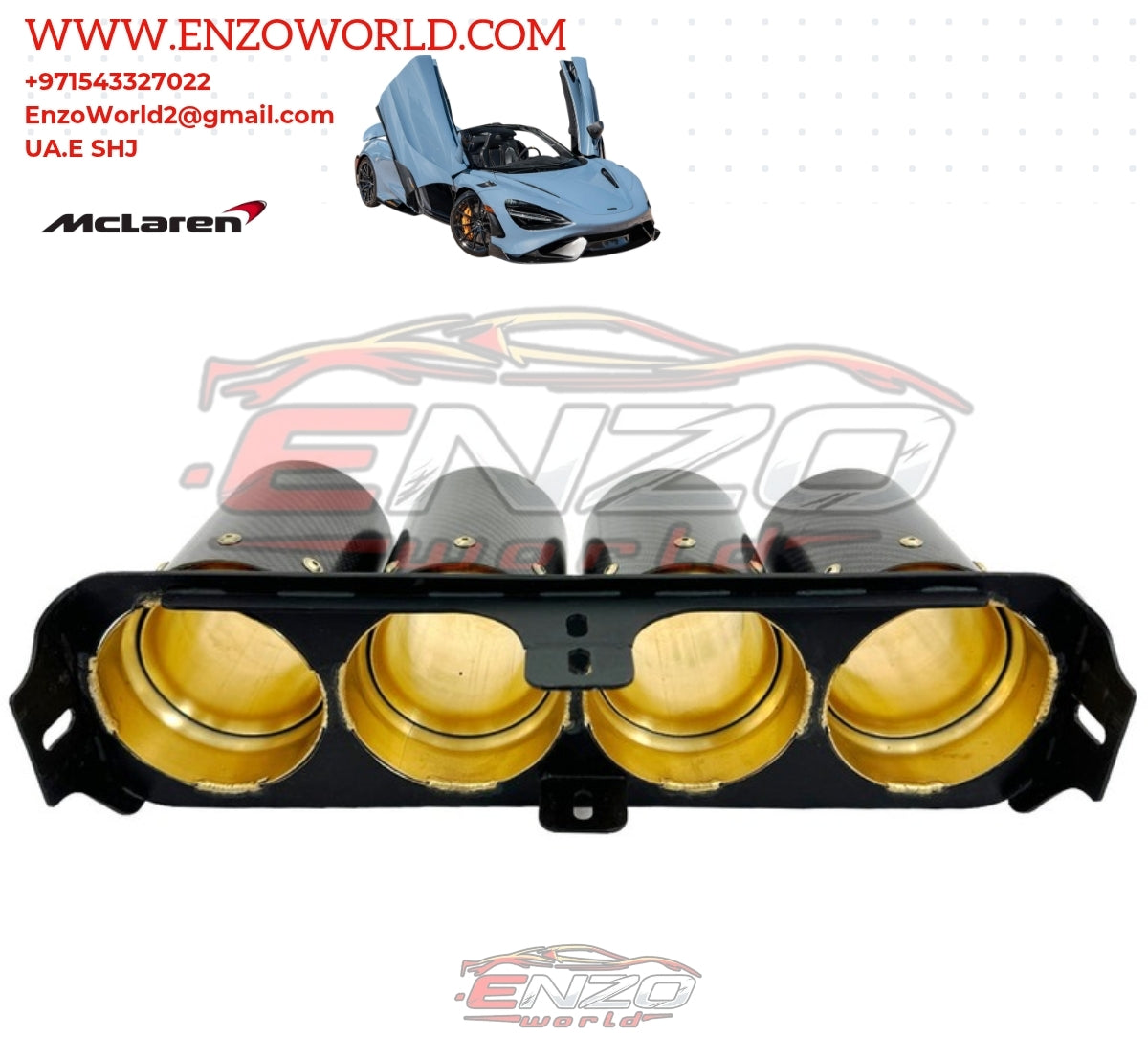 Novitec 765LT TAIL PIPES GOLD-PLATED WITH 999 FINE GOLD WITH CARBON COVER C176546