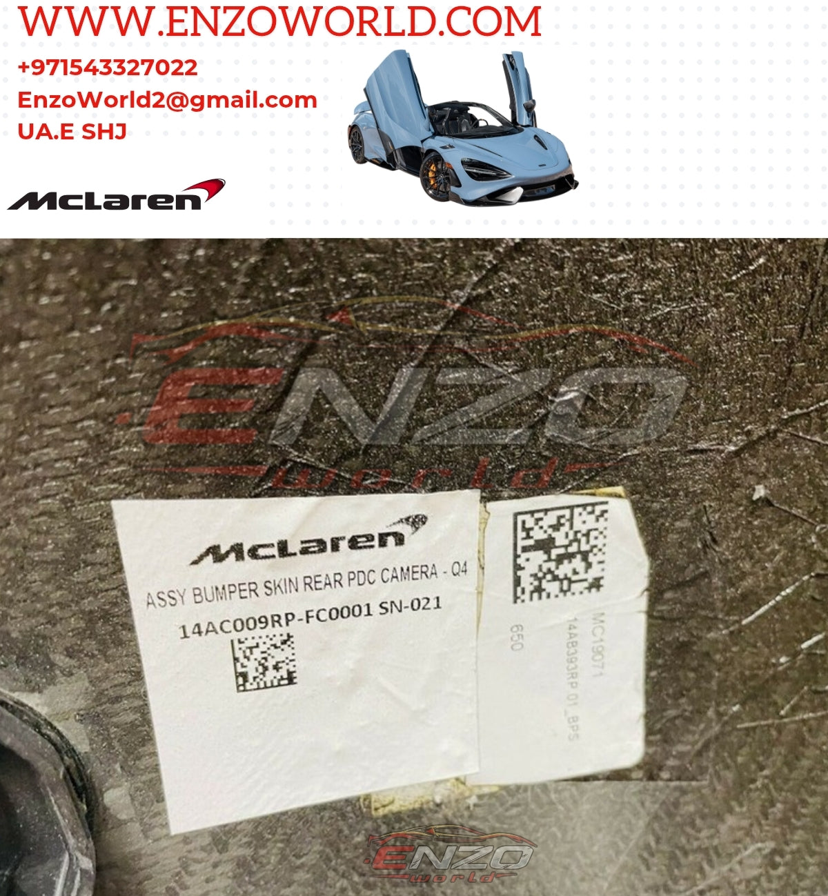 Mclaren 765LT Rear Carbon Fiber Bumper OE: 14AC009RP