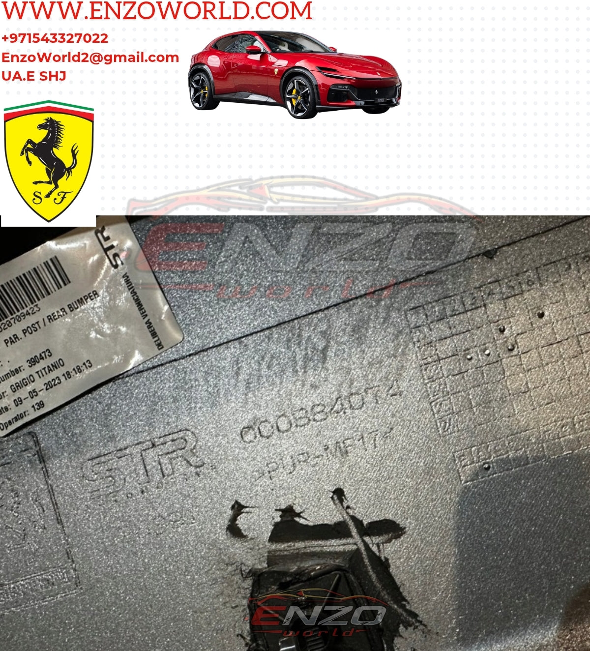Ferrari Purosangue Rear Bumper With Diffuser OE