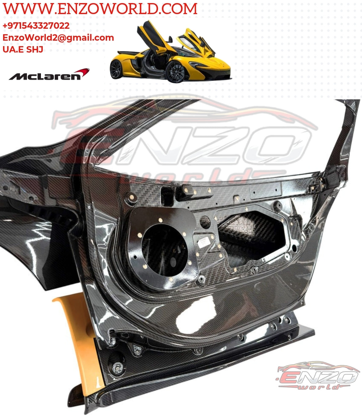 MCLAREN P1 FULL MSO VISIBLE CARBON FRONT DOOR OE:12A1490MP