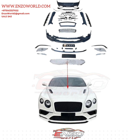 Upgrade Front and Rear Bumper, front and rear Lip, Rear Spoiler Supersport Style Body Kit for Bentley Continental GT2014-2018