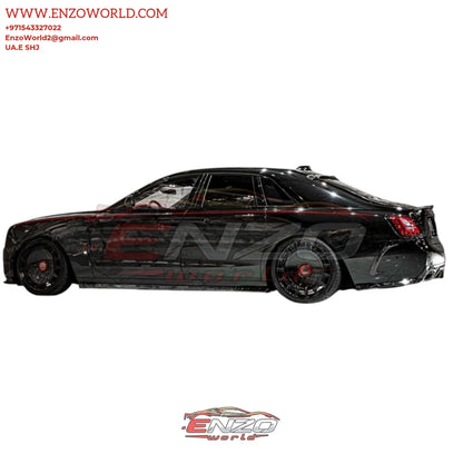 Mansory Style Carbon Fiber Body Kit For Rolls Royce Ghost 2022 Front Lip, Front Vents, Side Skirts and Rear Diffuser Spoiler
