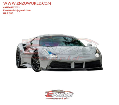 High Glossy Carbon Fiber Vors Style Bumper Front Lip for Ferrari 488GTB