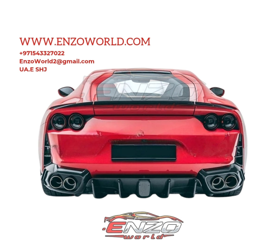 Mansory Style Carbon Fiber Car Rear Diffuser Splitter Wrap Angle for Ferrari 812 Superfast