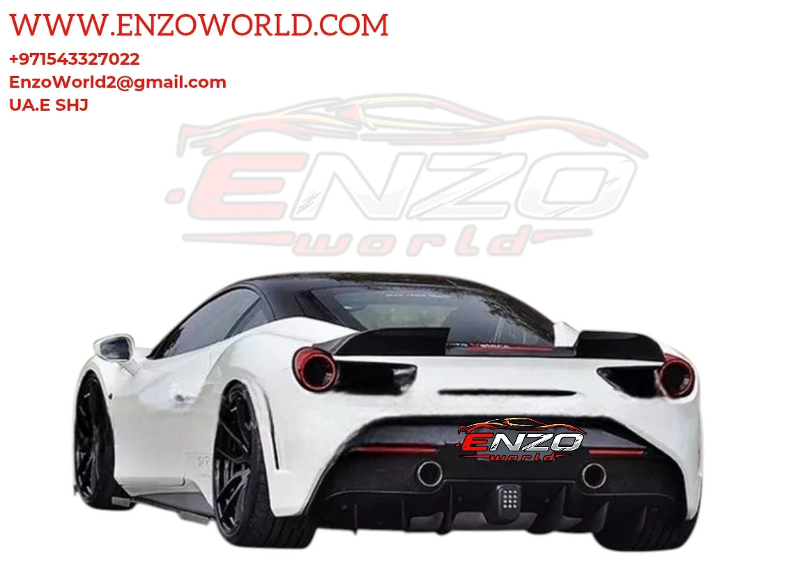 High SVR Style Carbon Fiber Rear Ducktai Wing Spoiler for Ferrari 488GTB