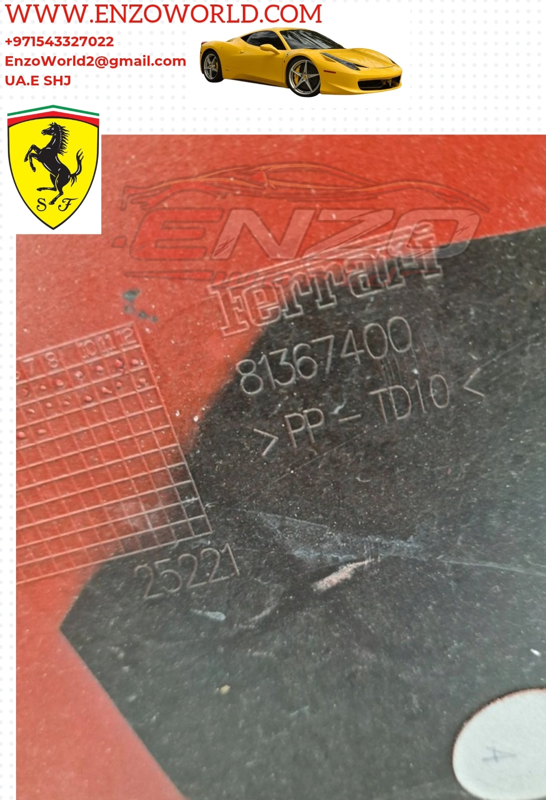 Ferrari 458 ITALIA Front Bumper OE : 81367400