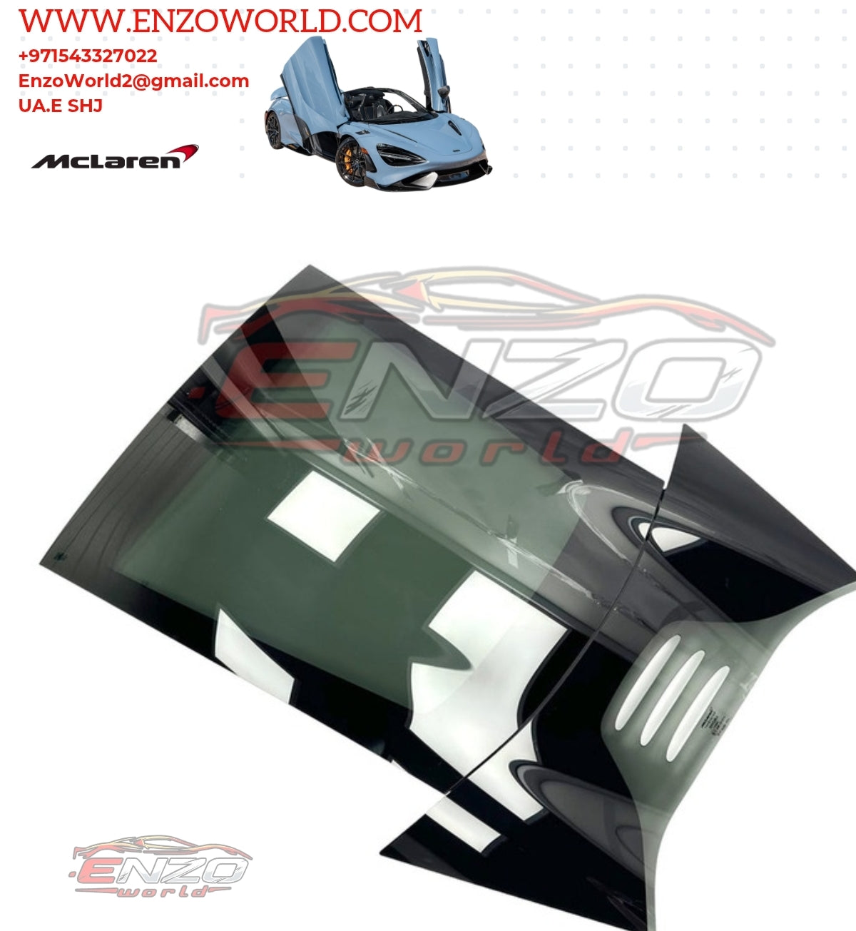 Mclaren  Rear Light Weight Perspex Window With Lower Engine Cover Set