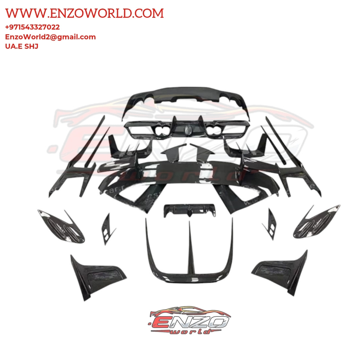 Mansory Style  Full Body Kit for Ferrari F8 spider  Carbon Fiber Glossy