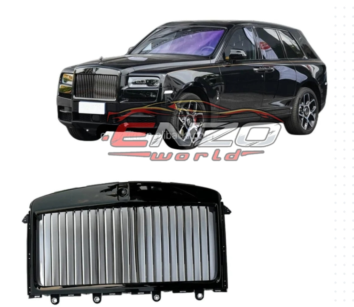 Rolls-Royce Cullinan Front Face Black Grill Grille Steel Celebration Goddess BB Front Bumper kit