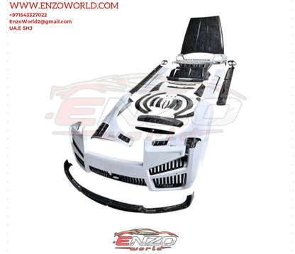 Mansory Style Dry Carbon Fiber Body Kit for Rolls Royce Cullinan Front Bumper, Hood, Front Lip, Fender Side Skirts and Wheel Eyebrow Bodykit