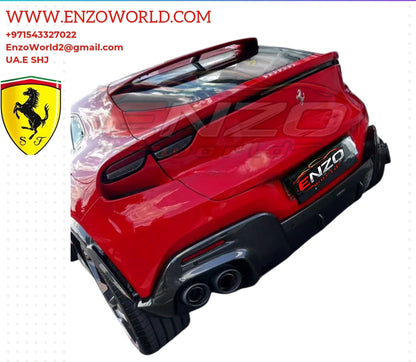 OEM Style Full Dry Carbon Fiber Glossy Black Rear Diffuser for Ferrari Purosangue