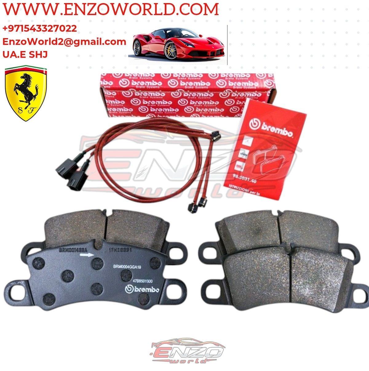 Ferrari Rear Brake Pad Set OEM: 70003759