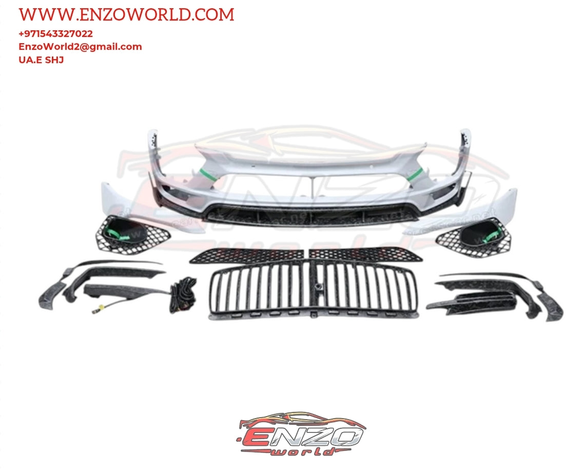 Mansory Style Dry Carbon Fiber Body Kit for Bentley Bentayga 2020-2022 Front Bumper, Wheel Eyebrow, Side Skirts, Roof Spoiler, Hood, mirror cover and front grill