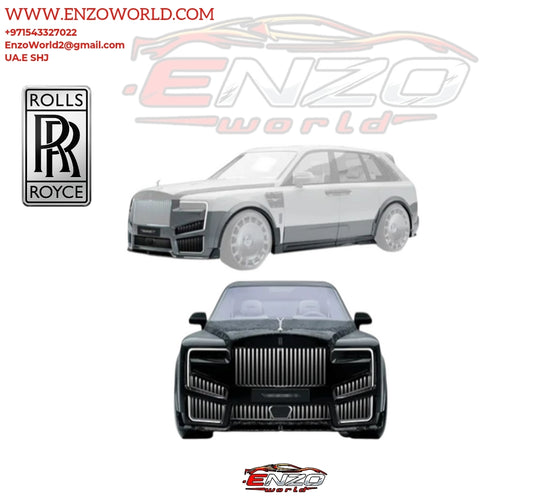 Mansory Style Dry Carbon Fiber Complete Kits(  Hood, Side Skirt, Front Bumper, Rear Spoiler, fender molding, lid Spoiler and roof spoiler for Rolls-Royce Cullinan 2021-2025