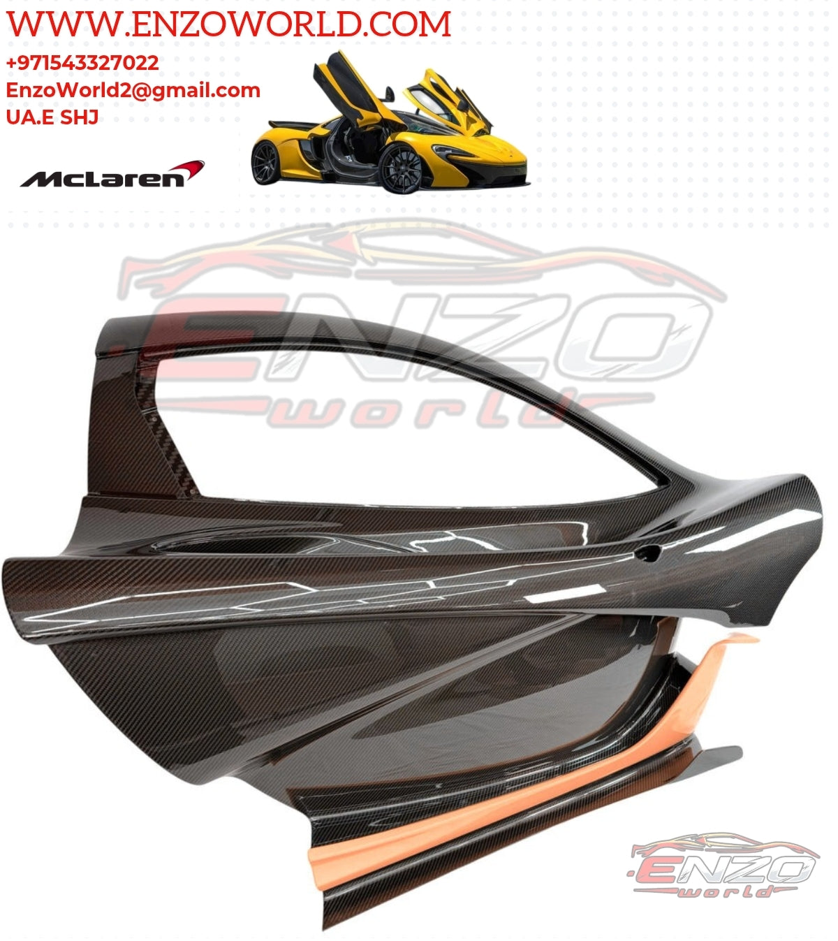 MCLAREN P1 FULL MSO VISIBLE CARBON FRONT DOOR OE:12A1490MP