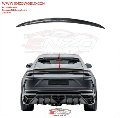 Lamborghini Urus Glossy Black Carbon Fiber Mansory Style Rear Lid Spoiler