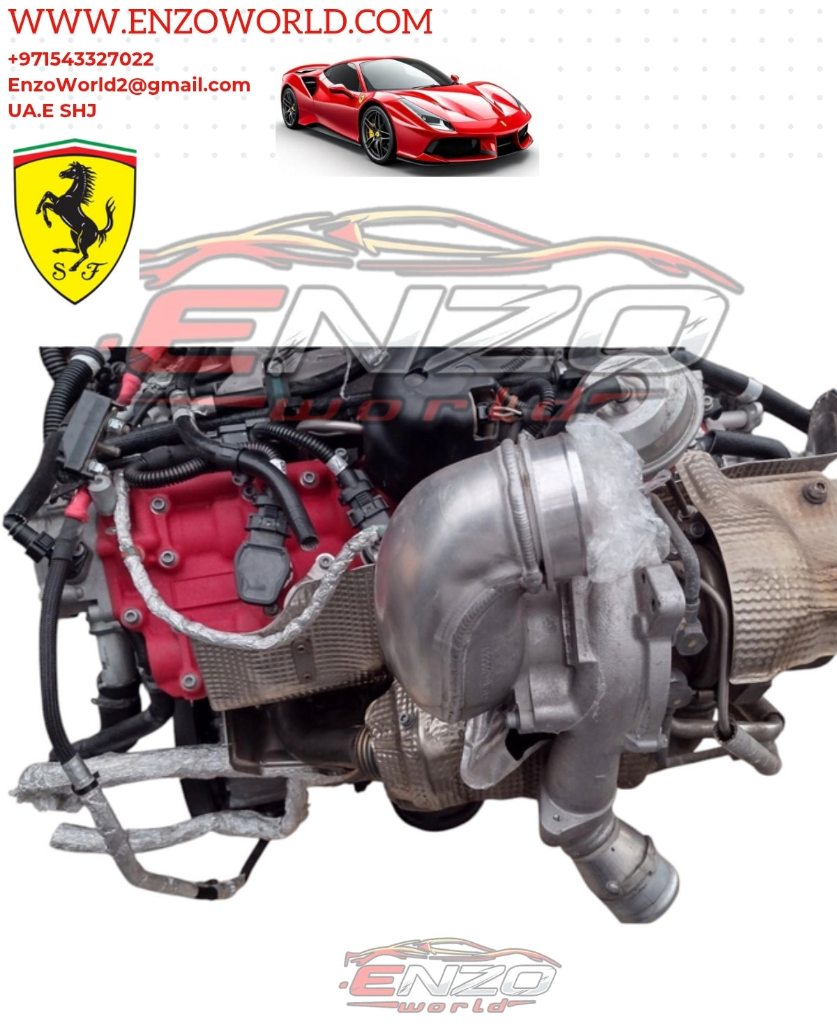 Ferrari F8 V8 3.9 Complete Engine