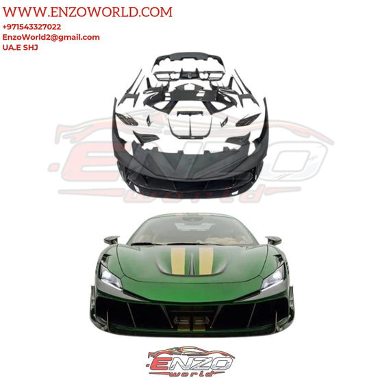 Mansory Style  Full Body Kit for Ferrari F8 spider  Carbon Fiber Glossy