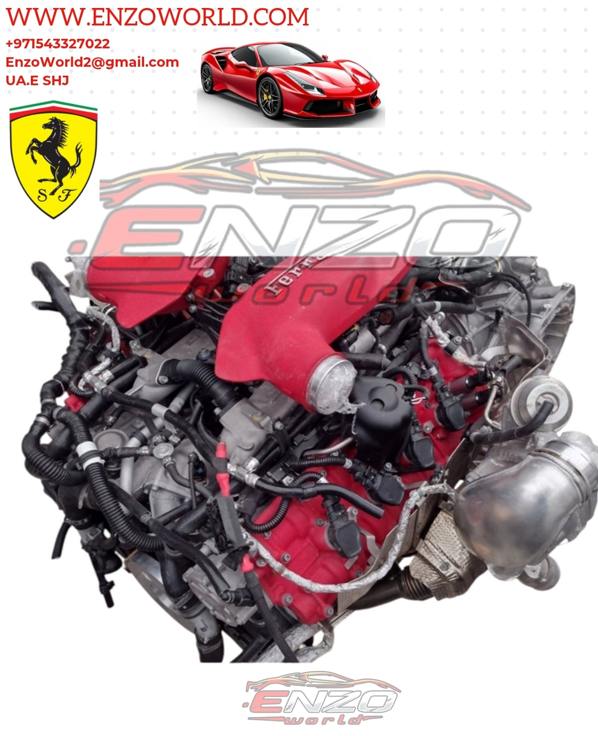 Ferrari F8 V8 3.9 Complete Engine