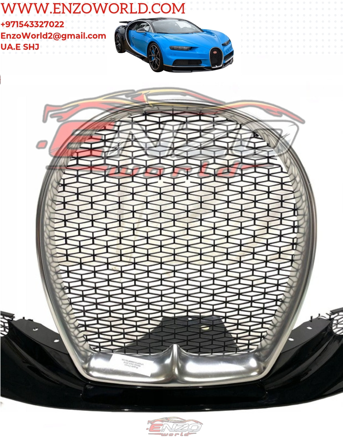 Bugatti Chiron Front Bumper With Grill Set