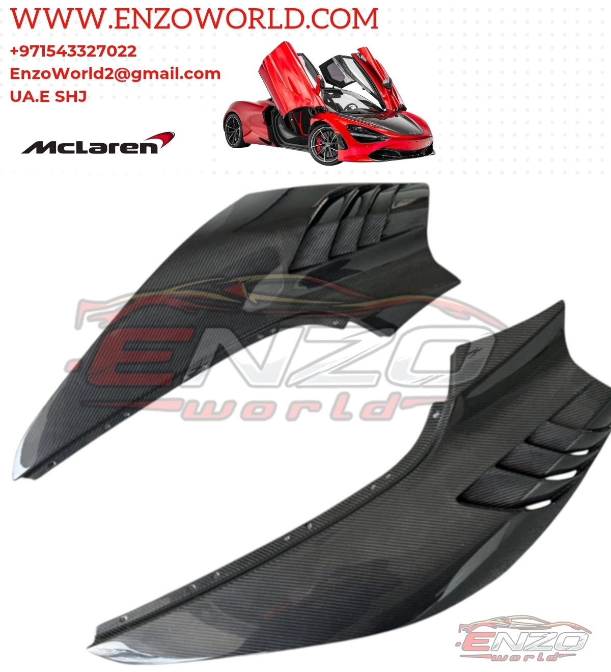 Mclaren 720S Carbon Fiber Style Front Fender SET