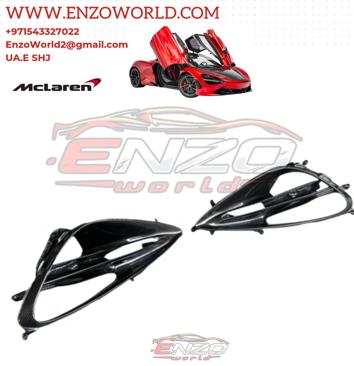 MCLAREN CARBON Fiber HEADLIGHT BEZEL PAIR SET