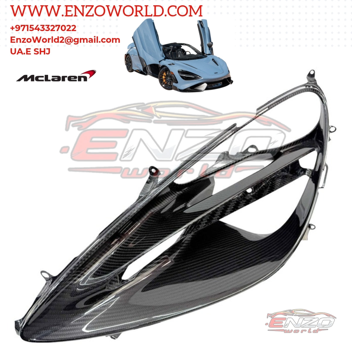 MCLAREN  CARBON Fiber HEADLIGHT BEZEL PAIR - OE:14AA508CP, OE:14AA507CP