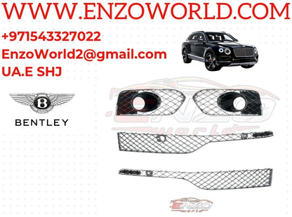 Bentley Bentayga 2017-2019 Chrome Bumper Grille Front Left Right Set