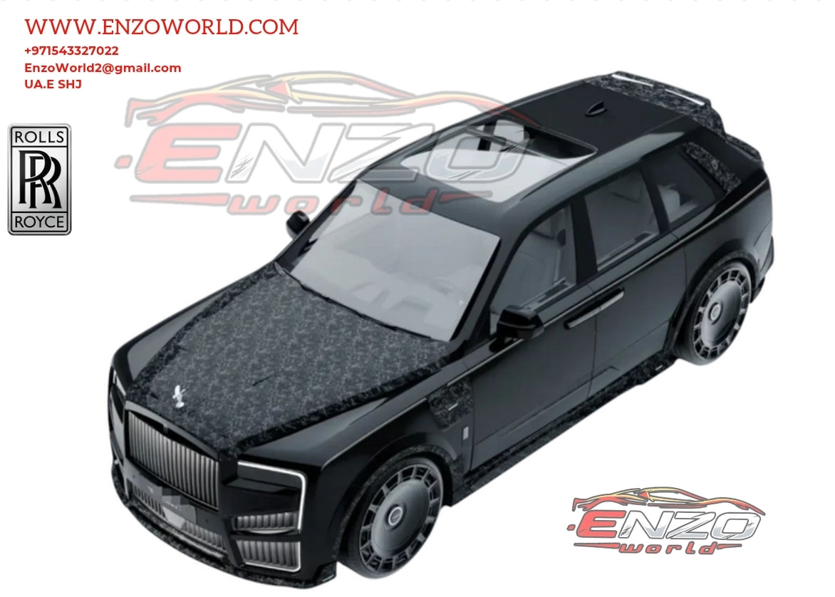 Mansory Style Dry Carbon Fiber Complete Kits(  Hood, Side Skirt, Front Bumper, Rear Spoiler, fender molding, lid Spoiler and roof spoiler for Rolls-Royce Cullinan 2021-2025