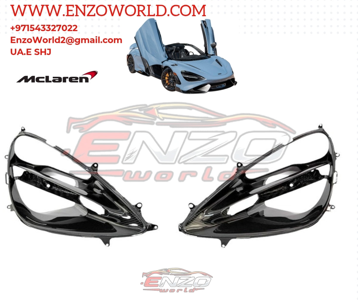 MCLAREN  CARBON Fiber HEADLIGHT BEZEL PAIR - OE:14AA508CP, OE:14AA507CP
