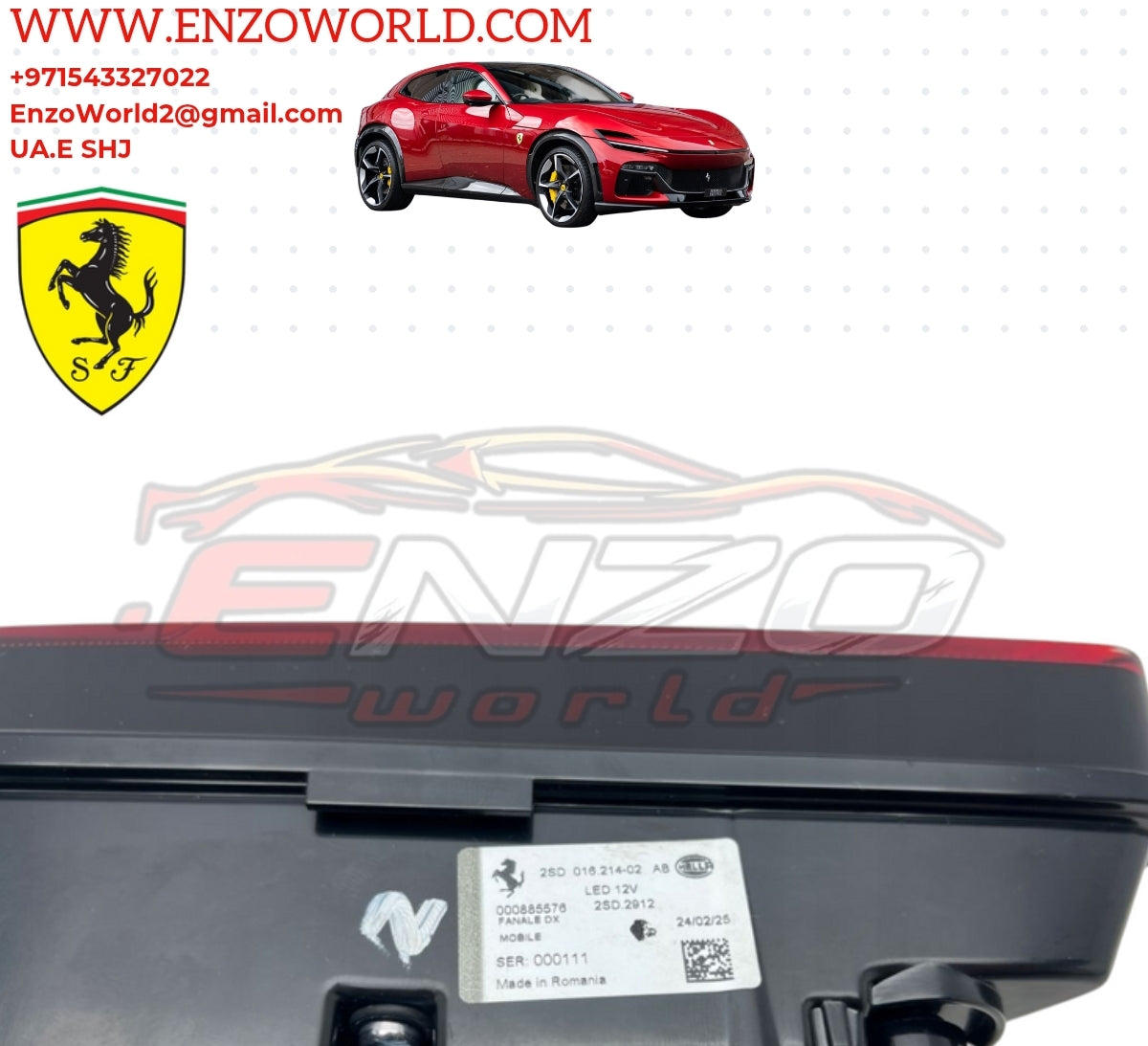 Ferrari Purosangue F175 Rear Till Lights R/H