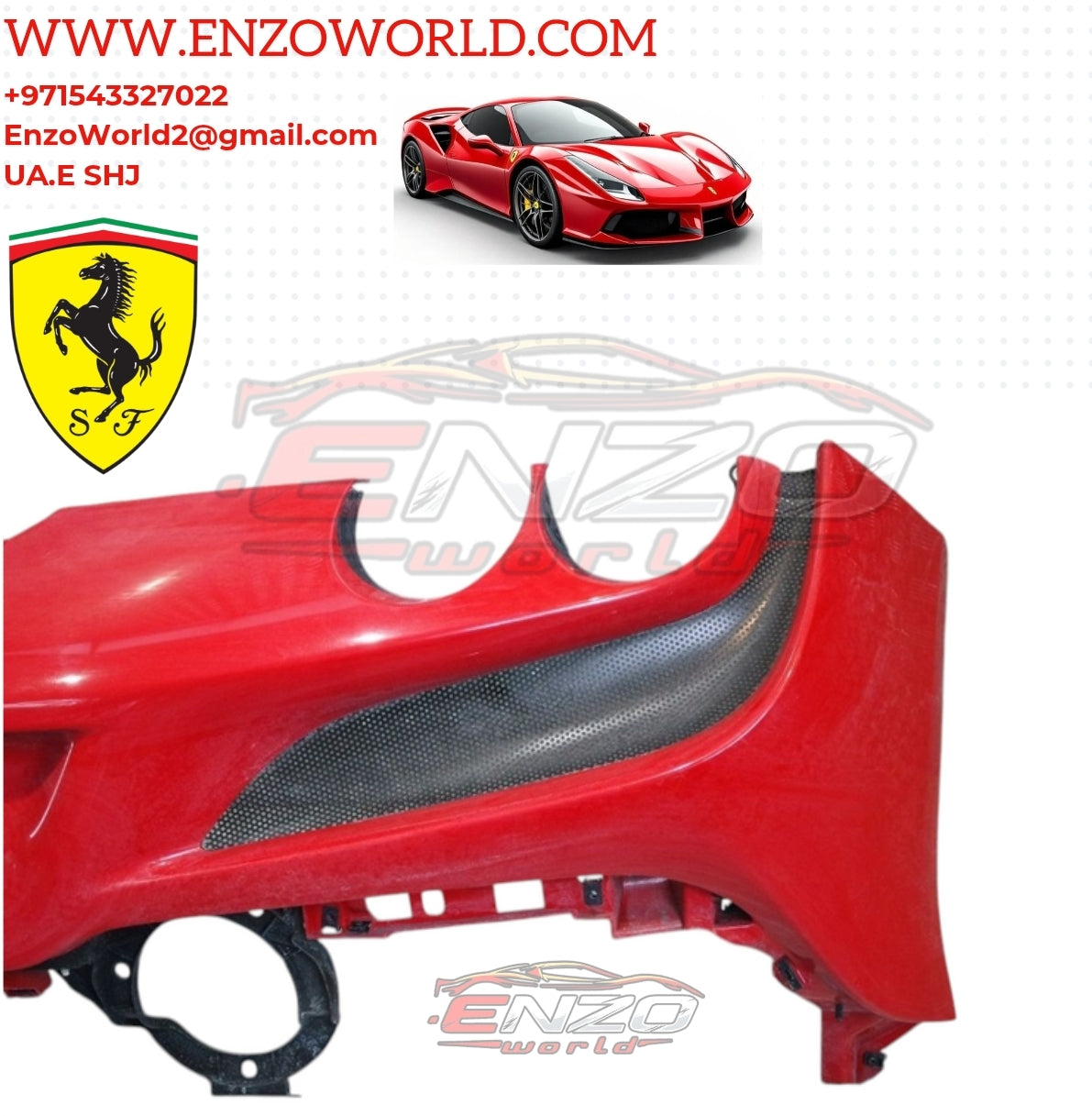 Ferrari F8 TRIBUTO Rear Bumper, TIPS and DIFFUSER