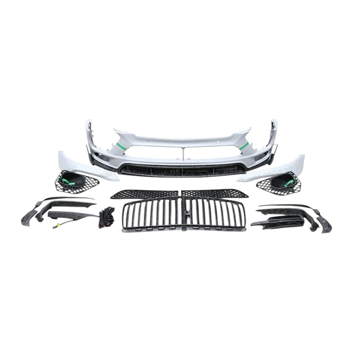 Bentley Continental GT Body Kit 2020-2024 Upgrade To Mansory Style Dry Carbon Fiber Front Bumper, Side Skirts, Fender and Rear Spoiler