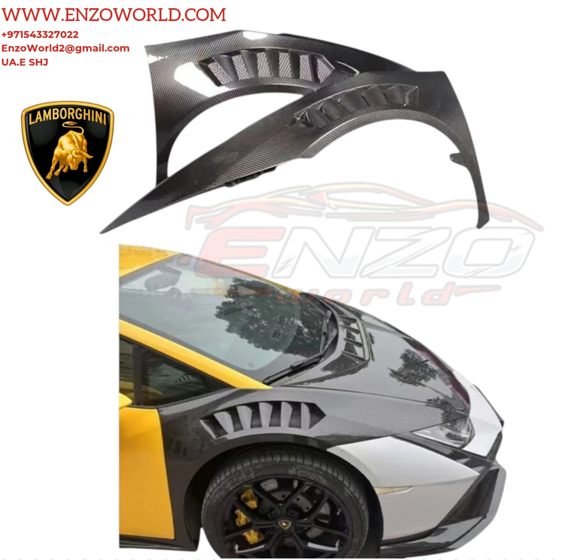 Lamborghini Huracan LP580/LP610/EVO Upgraded V-Style Dry Carbon Fender