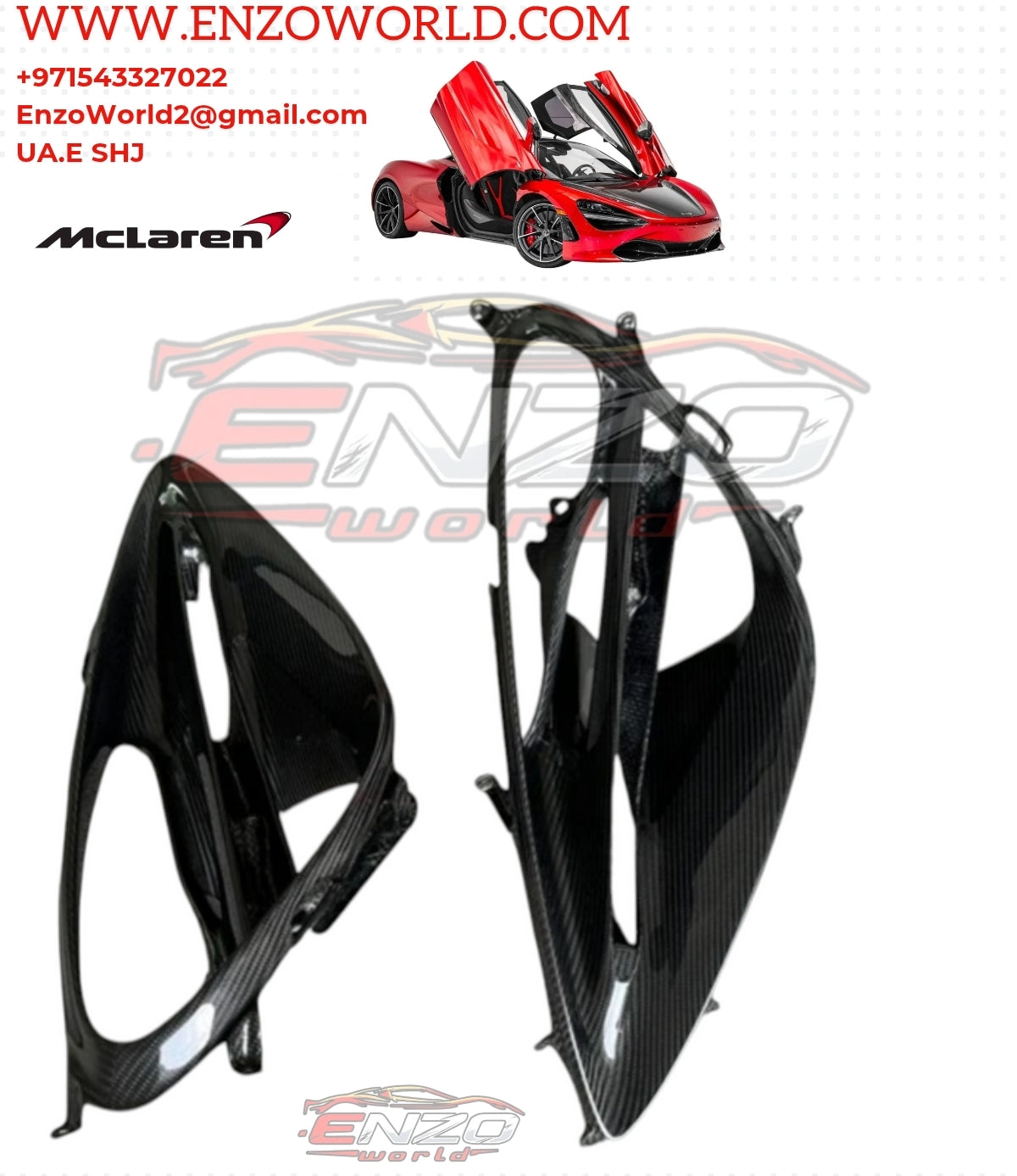 MCLAREN CARBON Fiber HEADLIGHT BEZEL PAIR SET
