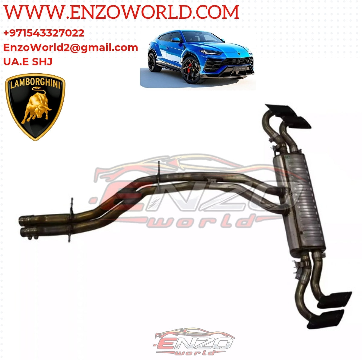 Lamborghini Urus Muffler Exhaust System with Tips Silver OEM: 4MO253611E