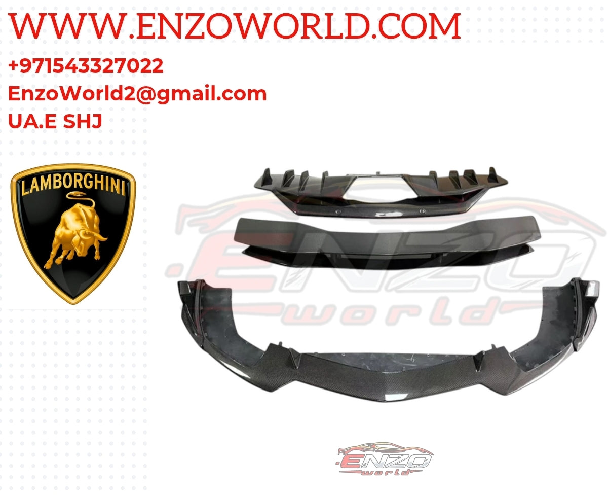 Front Bumper Lip and Rear Bumper Diffuser High Quality Carbon Fiber For Lamborghini Aventador S LP740