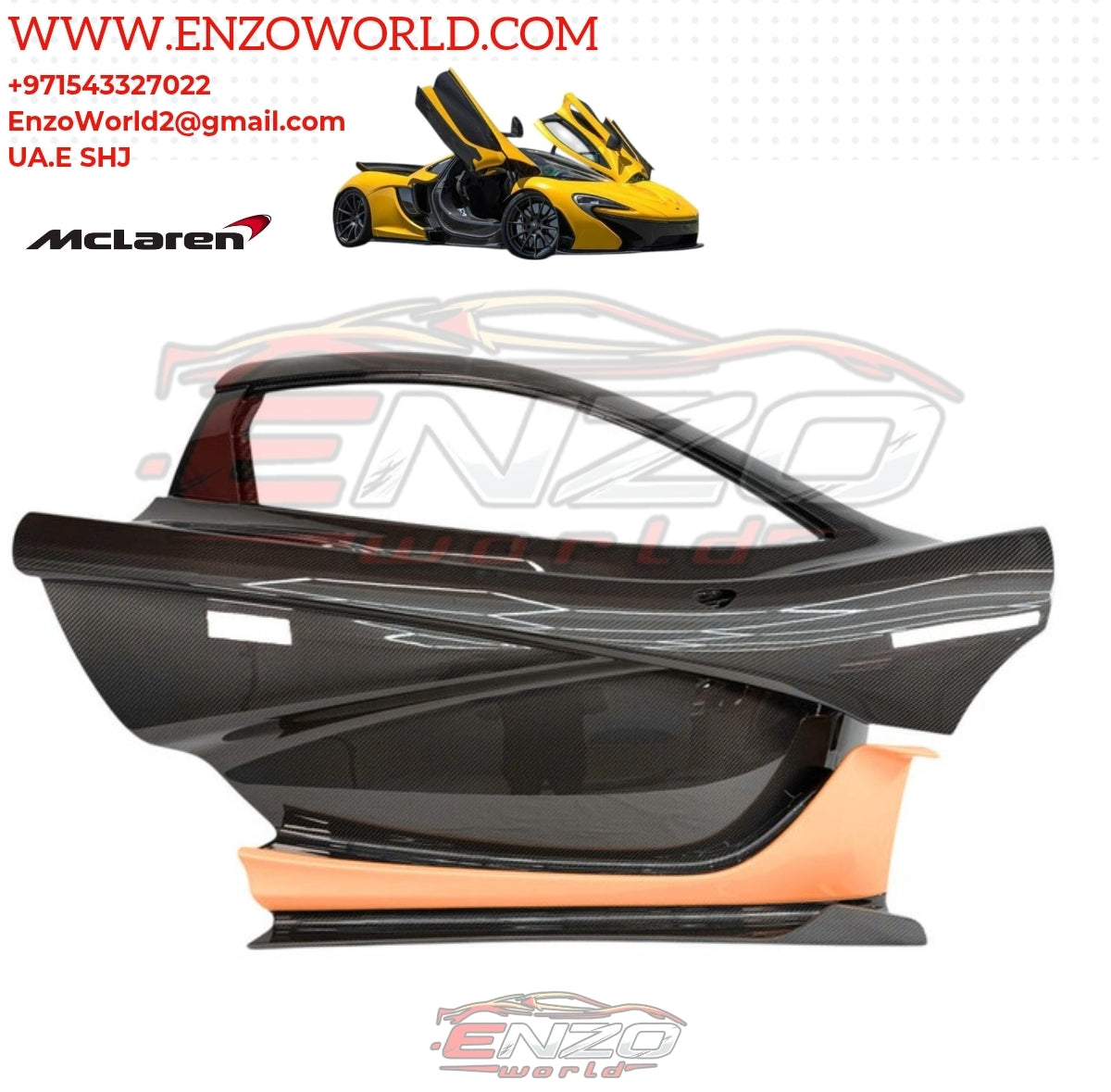 MCLAREN P1 FULL MSO VISIBLE CARBON FRONT DOOR OE:12A1490MP