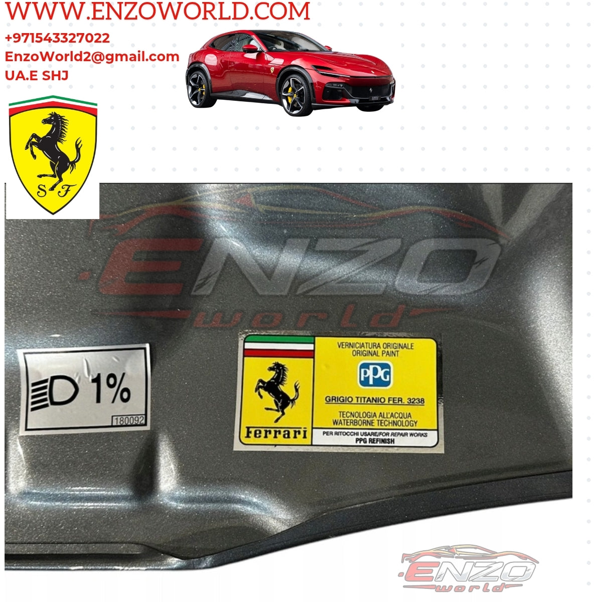 Ferrari Purosangue Front Hood OE : 985816231