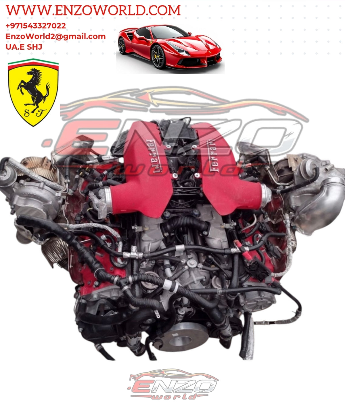Ferrari F8 V8 3.9 Complete Engine
