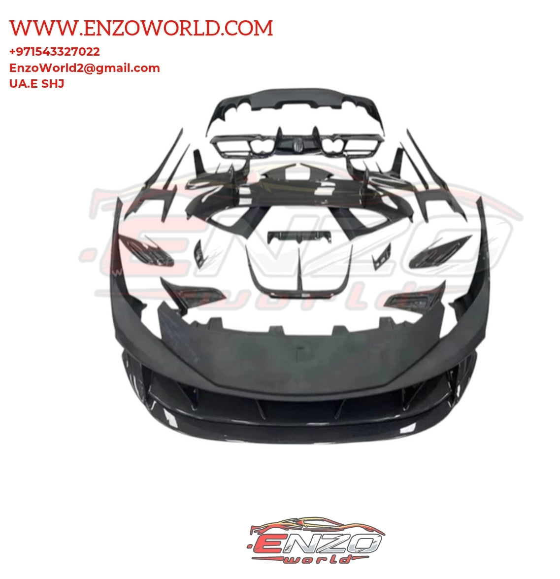 Mansory Style  Full Body Kit for Ferrari F8 spider  Carbon Fiber Glossy