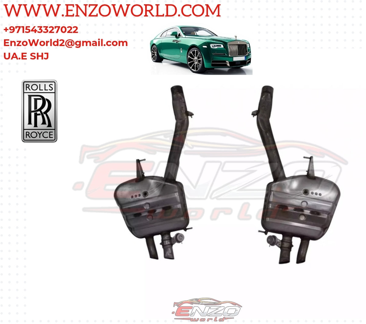 ROLLS-ROYCE WRAITH LH & RH EXHAUST MUFFLER OEM: 7591640- OEM: 7591641